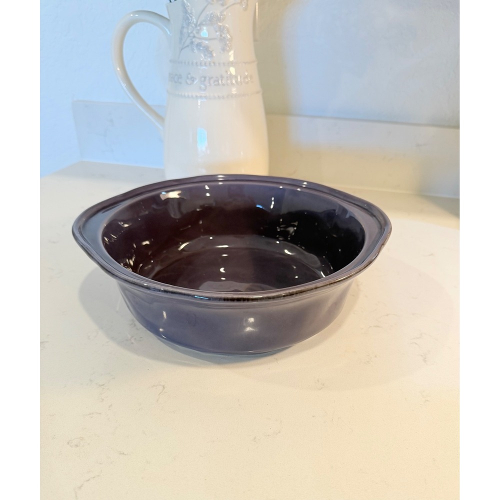 Rachael Ray 2 Quart Purple Stoneware Round Casserole Baker Handpainted H016Y